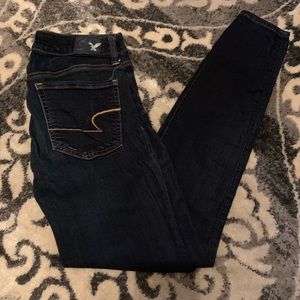 Dark wash denim jeggings from American Eagle